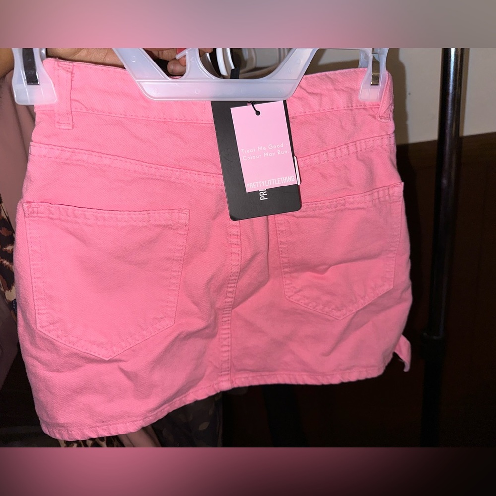 Petite mini jean skirt.